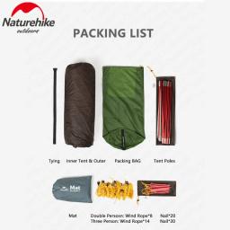 Naturehike-Opalus túnel tenda, ultraleve família Camping equipamentos, impermeável jardim ao ar livre tenda, viagens caminhadas equipamentos, 4 estações - Image 6