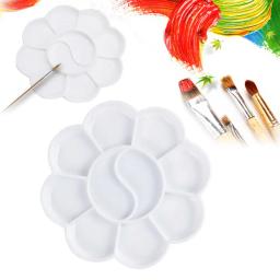 8 células bandeja de pintura de plástico flor de ameixa forma cor mistura paleta de pintura fácil limpeza ferramentas de pintura de arte diy artesanato suprimentos de arte - Image 2