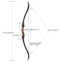 Take Down Recurve Bow, Prática de Tiro com Arco Direito, Laminado Bow Riser, 14 Strand, Bowstring Gift, Shock Absorb, 30-50lbs, 15 in, 60 in - Image 3