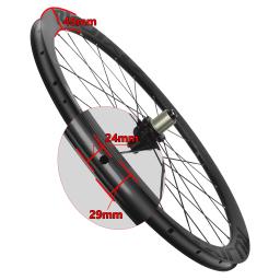 Gravel Rujixu deep 45mm mountain horse wheelset 700c /29-inch Mtb wheels carbon fiber tube HUB bicycle disc brake aluminum wheel - Image 2
