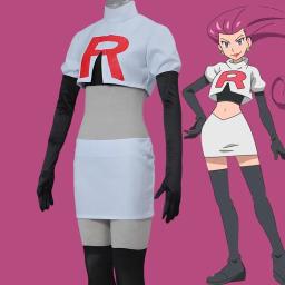 Anime jessie e james cosplay traje equipe foguete jessie musashi james kojirou halloween cosplay traje conjunto completo feminino masculino - Image 4