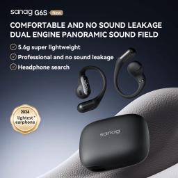 Sanag g6s aberto orelha bluetooth fone de ouvido gancho ows sem fio alta fidelidade som tws esporte correndo fones para o esporte - Image 2