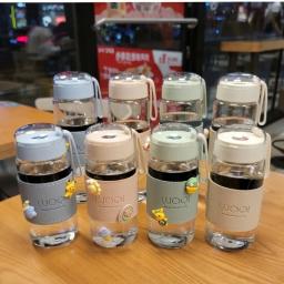 Garrafa de vidro com manga isolante, garrafas de alta temperatura, infusor de chá, leite, estilo japonês, moda, 480ml - Image 1