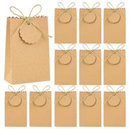 50/10 pçs saco de presente de papel kraft com corda de cânhamo perfeito para festa casamentos aniversário feriado doces armazenamento de biscoitos embalagens de jóias - Image 1