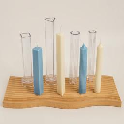 Vela De Plástico Fazendo Kit Moldes, Triangular, Retangular, Vela Longa Pólo, Barra Longa De Cera Spire, Padrão Vertical - Image 4