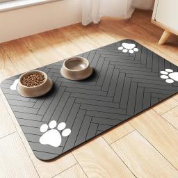 Absorvente Pet Feeding Mat, Placemat para comida e água Bowl, Revestimento de borracha impermeável, Quick Dry Water Mat para cão e gato - Image 1