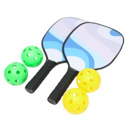 Conjunto de raquete de tênis com 4 bolas, madeira maciça, para esportes ao ar livre, praia, treinamento, 1 conjunto - Image 4