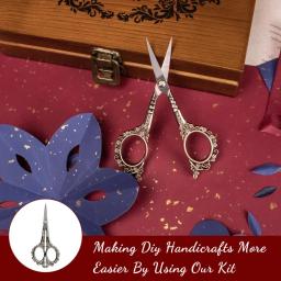 Kit De Costura Vintage Completo Estilo Europeu Antigo Bordado Tesoura Conjunto Retro Costura Diy Artesanato Suprimentos com Agulhas Tesoura - Image 5