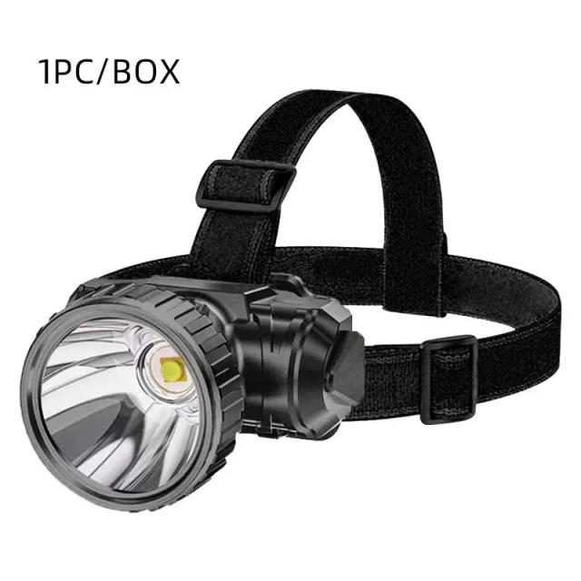 Lanterna USB Recarregável com Cabeça Móvel e Luz LED Ultra Brilhante para Pesca e Atividades ao Ar Livre