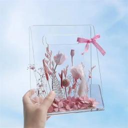 Caixa De Flor De Acrílico Triângulo, Buquê De Flores Frescas Lidar Com Caixa De Presente, Suprimentos De Arranjo Sólido De Florista Transparente Portátil - Image 5