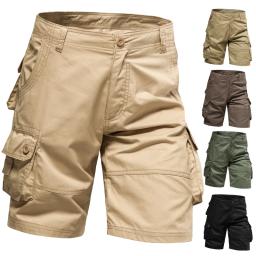 Calções masculinos soltos tamanho grande multi-bolso macacão verão algodão confortável calças de níquel ao ar livre casual esportes calças de praia - Image 1