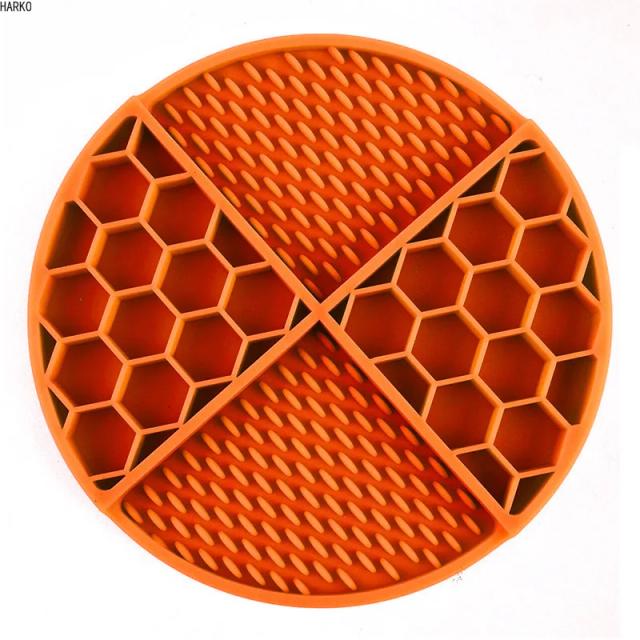 Tapete de Silicone para Alimentação Lenta com Textura, Ideal para Cães e Gatos, Perfeito para Manteiga de Amendoim e Banho