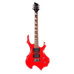 IRIN-Guitarra Elétrica Vermelha Conjunto com Escolhas, 24 Trastes, Bege Pescoço, Chama, Amp Strap, Acessórios de Guitarra - Image 2