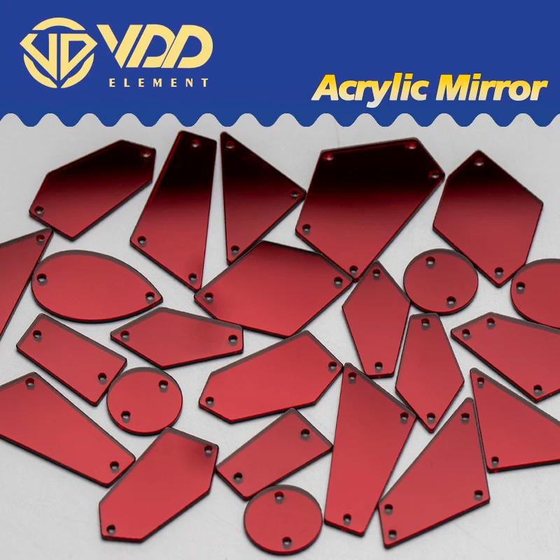VDD-Espelho acrílico branco costura Strass, costurar, artesanato DIY, parte traseira plana, pedras para decorações de vestuário, tamanho da mistura, 60 pcs, 200pcs - Image 1