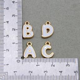 26 /10 pçs alfabeto branco charme esmalte pingente de jóias fazendo alfabeto inicial pingente diy pulseira colar dupla face - Image 3