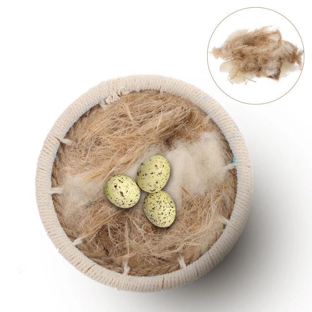 Pacote de 40g de Material de Nidificação em Juta/Fibra para Canários e Pinheiros - Ninho de Grama para Gaiolas de Pássaros