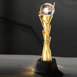 Troféu De Bola De Cristal, Personalizado, Resina De Alto Grau, Galvanoplastia De Metal, Decoração De Casa, Reunião anual, excelente equipe, Letras - Image 3