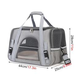 Portátil Respirável Pet Carriers Mochila, Bolsa de Ombro Dobrável, Transporte Aprovado Airline para Cães Pequenos e Gatos, Saída - Image 3