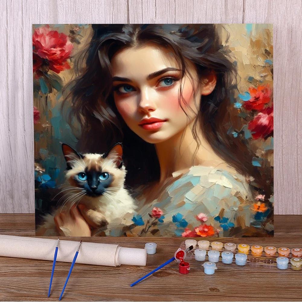 Girls 'Art Crafts Kits para adultos, pintura, flores, pintura por números, presente personalizado, decoração do quarto, ideias, frete grátis, novo, 2024 - Image 1