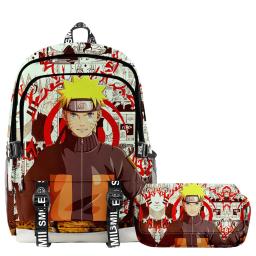 Mochila e lápis Naruto Anime para crianças, meninos, meninas, conjunto de mochila de dois andares, mochila escolar impermeável para adolescentes, 36 estilos - Image 2