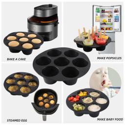 Airfryer Silicone Muffin Pan Cupcake Mold, antiaderente Mini Bolo Mold, Air Fryer Acessórios, 7 Copos, 3.5 a 5.8 L - Image 6