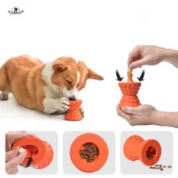 Brinquedo do cão Dumbbell Leaky Feeder, borracha natural, mordida-resistente dentição, Pet Acessórios educativos, Brinquedos interativos - Image 1