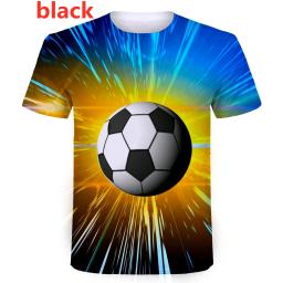 Camiseta masculina de futebol de manga curta, combinando cores, impressão 3D, impressão futebol, estilo verão, tops da moda infantil, novo - Image 4