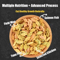 Biscoitos de Gato Multiplicity Nutrition and Health, Atum de Frango Salmão, Fácil de Comer, Biscoitos de Peixe Catnip Crocantes Digerosos, 80g - Image 4