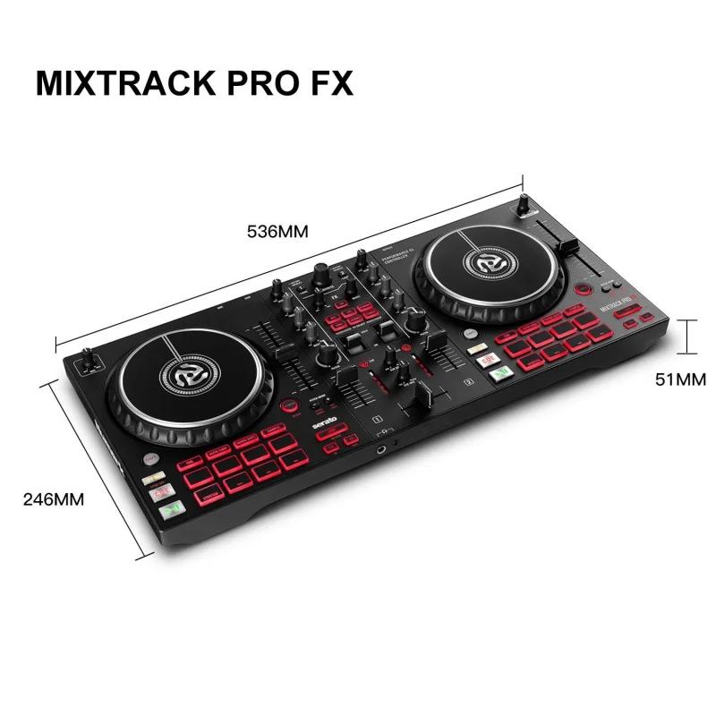 Controlador de DJ Profissional com Efeito Digital Mixer Track Pro/Platinum FX, Suporte USB e Roda Grande de 6 Polegadas - Image 1