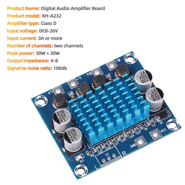 Amplificador de Áudio Digital DIY de Alta Potência Estéreo 120W Canal Duplo para Alto-falantes e Música