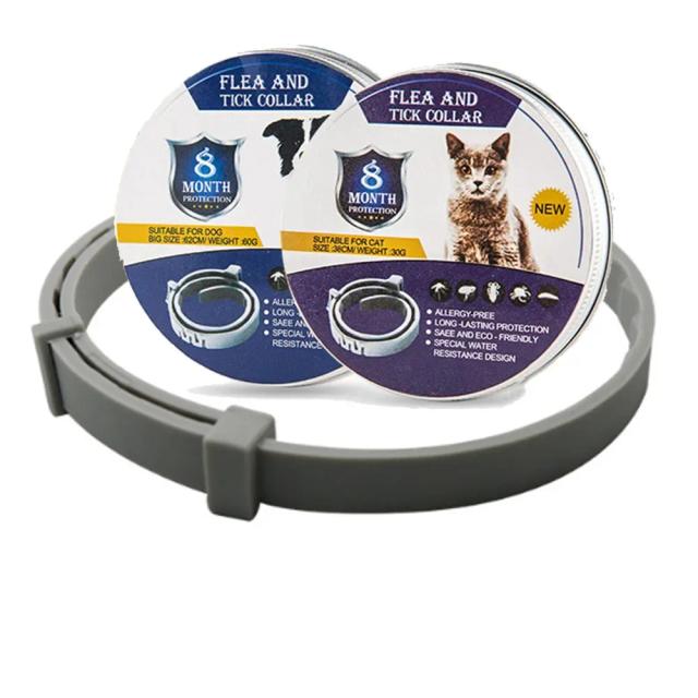 Coleira ajustável para cães e gatos com proteção contra pulgas e carrapatos - Acessórios essenciais para o cuidado do seu pet
