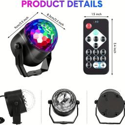 Strobe Light com Controle Remoto, Som Ativado, Disco Ball, Lâmpadas para Casa, Quarto, Festas, Aniversário Infantil, Casamento, Bar, 7 Cores - Image 3
