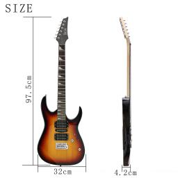 IRIN-Sunset Black Guitarra Elétrica, 24 Frets, 6 Cordas, Corpo de Bege, Guitarra Pescoço com Saco, Amplificador, Sintonizador, Capo Pick, Pano de limpeza - Image 2