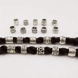 Atacado contas de tubo de prata tibetana diy metal espaçador tubo encantos contas de prata antigas para fazer jóias 20/50/100 peças - Image 4