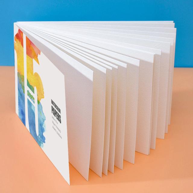 Almofada Profissional de Papel Aquarela em Branco Pintada à Mão com 15 Folhas de 300g para Artistas e Estudantes
