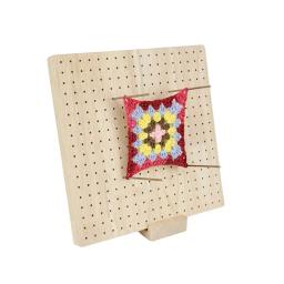 Kit de placa de bloqueio de crochê de bambu de madeira com pinos de haste de aço inoxidável para tricô de lã costura artesanato diy presentes práticos - Image 3