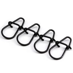100 pçs/lote Matte preto Snap Barril De Pesca Giratória Segurança Snaps Ganchos Fishhook Pesca Tackle Box Acessório ferramenta iscas - Image 3