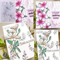 Borracha Transparente Selos De Silicone, Selos Claros, Folhas De Flores Floral, DIY Cartão Scrapbooking, Artesanato De Papel, Alinacute - Image 2