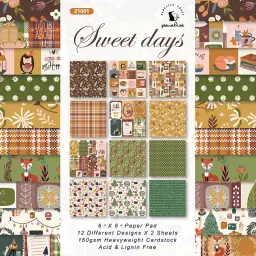 Impressão colorida Scrapbooking Pacotes de Papel, DIY Decopatch Papel, Cartão Making, Scrapbook Artes Artesanato Suprimentos, 6 "x 6", 12 Folhas - Image 2