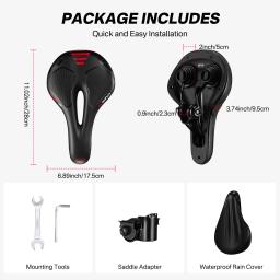 Jovendo assento de bicicleta de trekking, à prova d'água, oco, confortável, espuma gel, ciclismo, almofada para mtb, bicicleta de estrada, bicicleta de exercício - Image 6