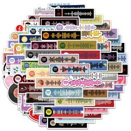 Adesivos impermeáveis com código de música, adesivos bonitos para bagagem, laptop, guitarra, telefone, grafite, bicicleta, carro, decalques, brinquedo infantil, 68pcs - Image 2