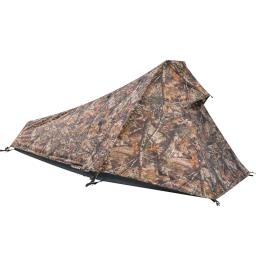 Única pessoa camuflagem verde caminhadas barraca, ao ar livre Camping equipamentos esportivos, pirâmide impermeável montanhismo, pólo de alumínio - Image 1