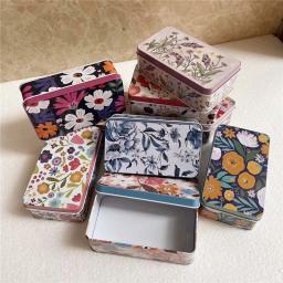 Caixa De Armazenamento De Metal De Lata Pequena Com Tampa, Recipiente De Perfume, Organizador De Jóias, Presentes De Casamento, Caso De Doces, Design Floral, 1 Pc - Image 4