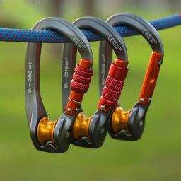 Mosquetão para Equipamento de Montanhismo, D-Ring Escalada Acessórios, Pulley Hook, Bearing, Buckle, Camping Lock, Locking, Mosquetão - Image 3