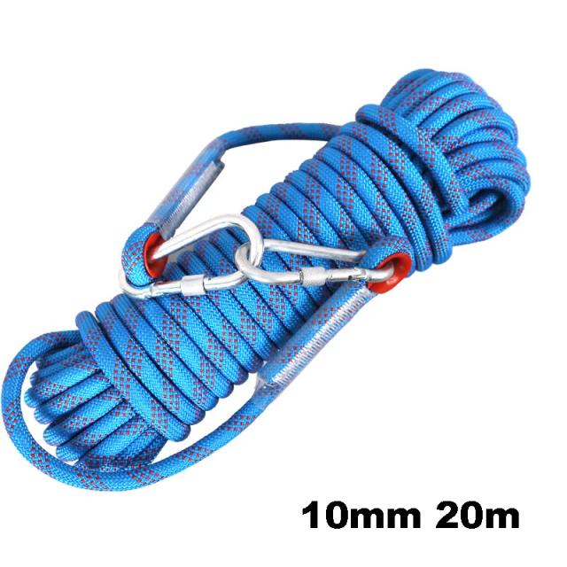 Corda de Emergência para Escalada e Resgate - Rappelling Estática 10mm em Opções de 10m e 20m