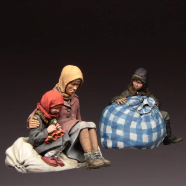 Kit de Figuras em Resina Desmontadas e Sem Pintura para Crianças - Hobbies Colecionáveis em Escala 1/35