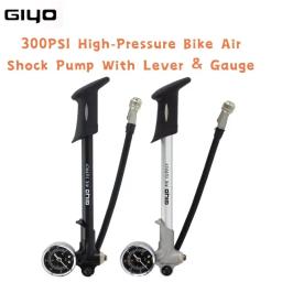 GIYO-Bomba de ar de alta pressão dobrável de bicicleta com alavanca e calibre, GS-02D, 300PSI, garfo e suspensão traseira, mountain bike - Image 1