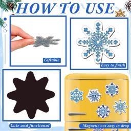 Ímãs broca completa Frigorífico Adesivo, floco de neve, pintura diamante, geladeira, bolo, artesanato DIY, presente do partido, 8 pcs, 12pcs - Image 6