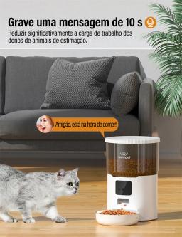 Alimentador automático com gravador de voz, Wi-Fi, redemoinho inteligente, alimentador lento, grande capacidade, sincronismo, gatos e cães, 4L - Image 4