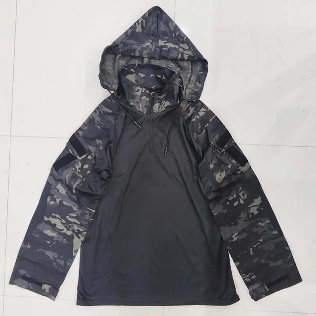 Camisa de combate hoodies topos dos homens ao ar livre camisas táticas manga longa paintball acampamento caminhadas camisetas roupas de trabalho resistente ao desgaste